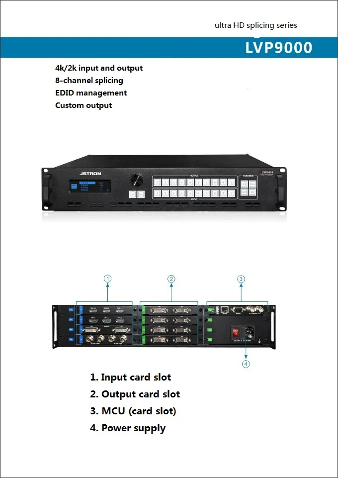 Speedleader JSTRON LVP9000 4K*2K video wall processor for full color led display ultra HD Splicer full option 4 input,4 output
Speedleader JSTRON LVP9000 4K*2K video wall processor for full color led display ultra HD Splicer full option 4 input,4 output