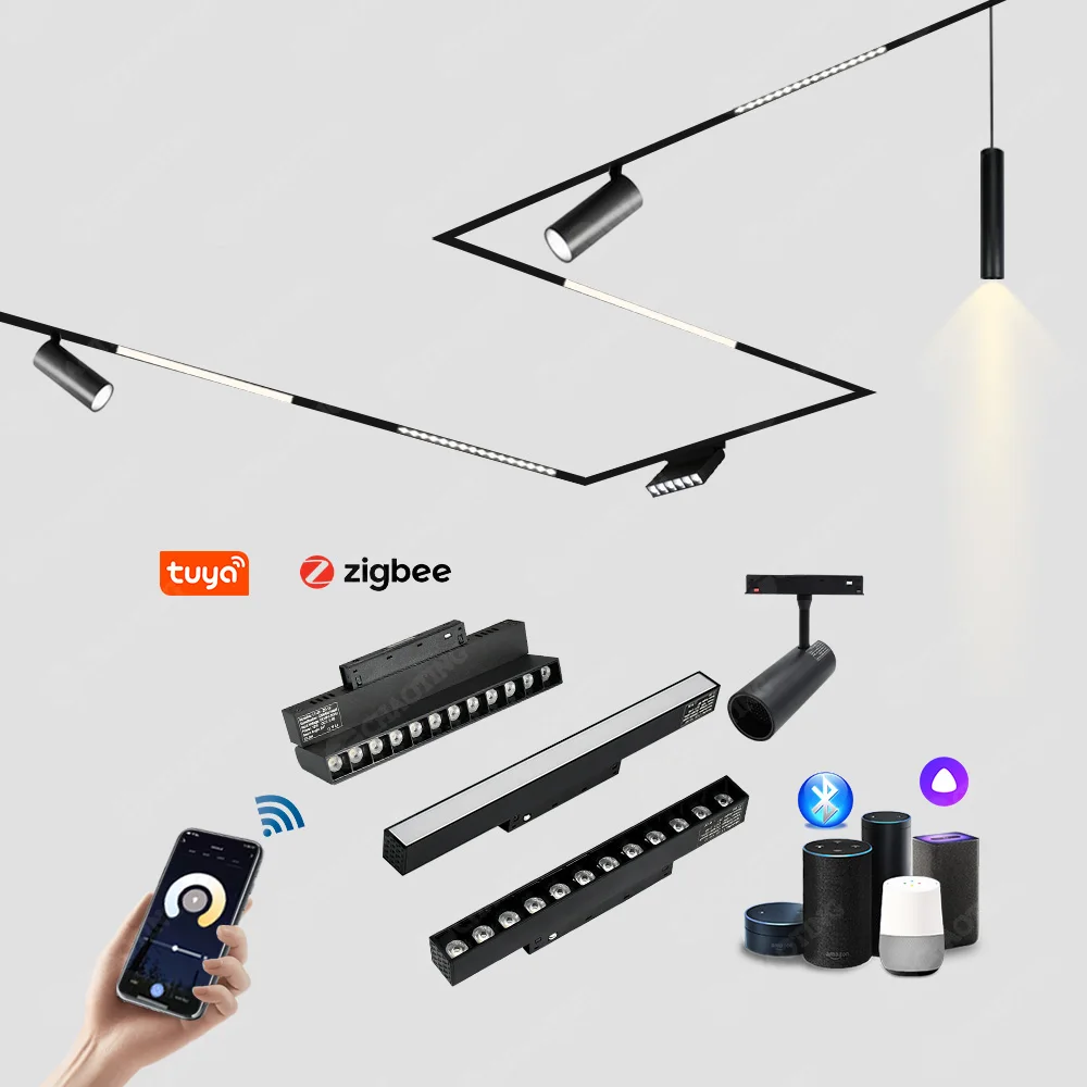 Low Voltage DC48V Black White Rail APP Dimmable Track Lighting System 10W 12W 20W LED Magnetic Track Light For Residential Shop
Low Voltage DC48V Black White Rail APP Dimmable Track Lighting System 10W 12W 20W LED Magnetic Track Light For Residential Shop