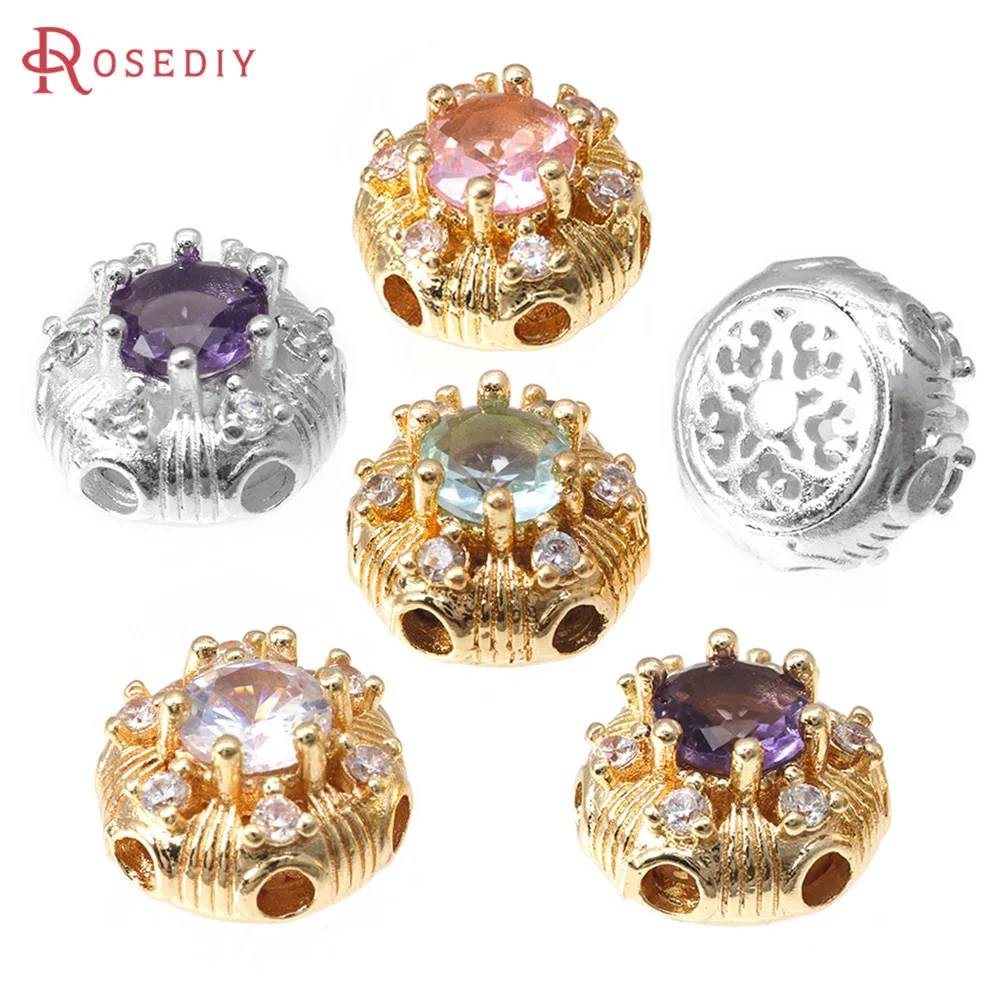 6PCS 18K Gold Color Brass and Zircon Round Spacer Beads Bracelets Beads High Quality Jewelry Diy Accessories Making Supplies
6PCS 18K Gold Color Brass and Zircon Round Spacer Beads Bracelets Beads High Quality Jewelry Diy Accessories Making Supplies