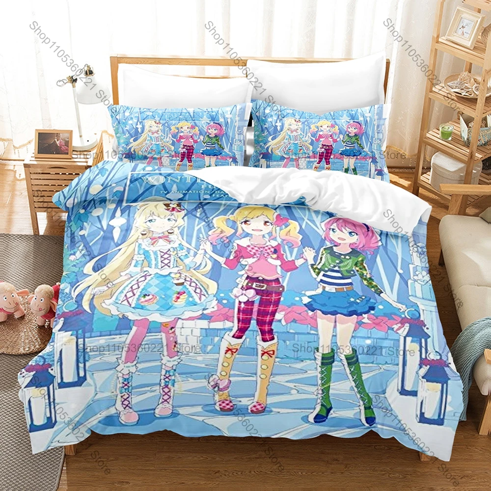 Personality Aikatsu! Anime Bedding Set New Soft Microfiber Duvet Cover Pillowcases Cute Idol Printed Bed Set for Kids Girls Bedr
Personality Aikatsu! Anime Bedding Set New Soft Microfiber Duvet Cover Pillowcases Cute Idol Printed Bed Set for Kids Girls Bedr