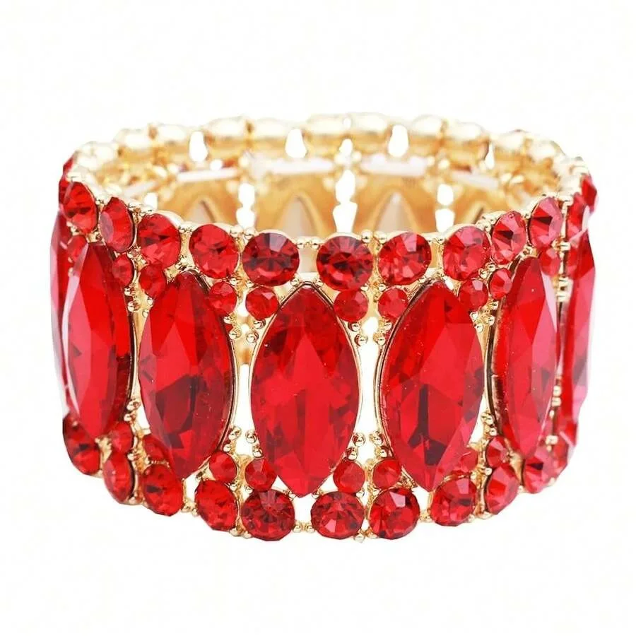 Women's Elegant Wedding Bridal Crystal Double Row Marquise-Shape Leaf Stretch Bangle Bracelet Bride Jewelry For Women
Women's Elegant Wedding Bridal Crystal Double Row Marquise-Shape Leaf Stretch Bangle Bracelet Bride Jewelry For Women