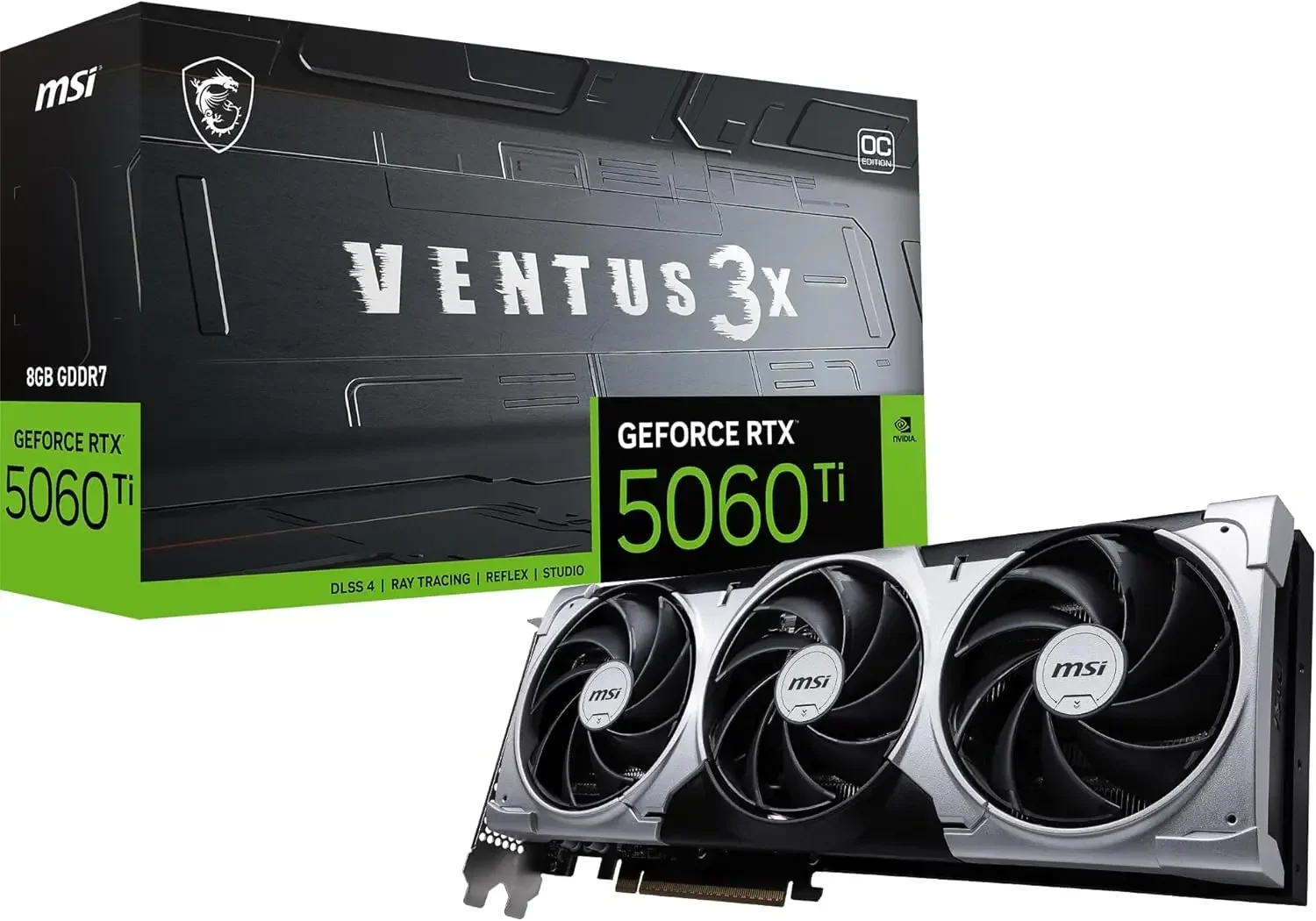 Gaming RTX 5060 Ti 8G Ventus 3X OC Graphics Card (8GB GDDR7,128-bit, Extreme Performance: 2602 MHz, DisplayPort x3 2.1a, HDMI 2.
Gaming RTX 5060 Ti 8G Ventus 3X OC Graphics Card (8GB GDDR7,128-bit, Extreme Performance: 2602 MHz, DisplayPort x3 2.1a, HDMI 2.