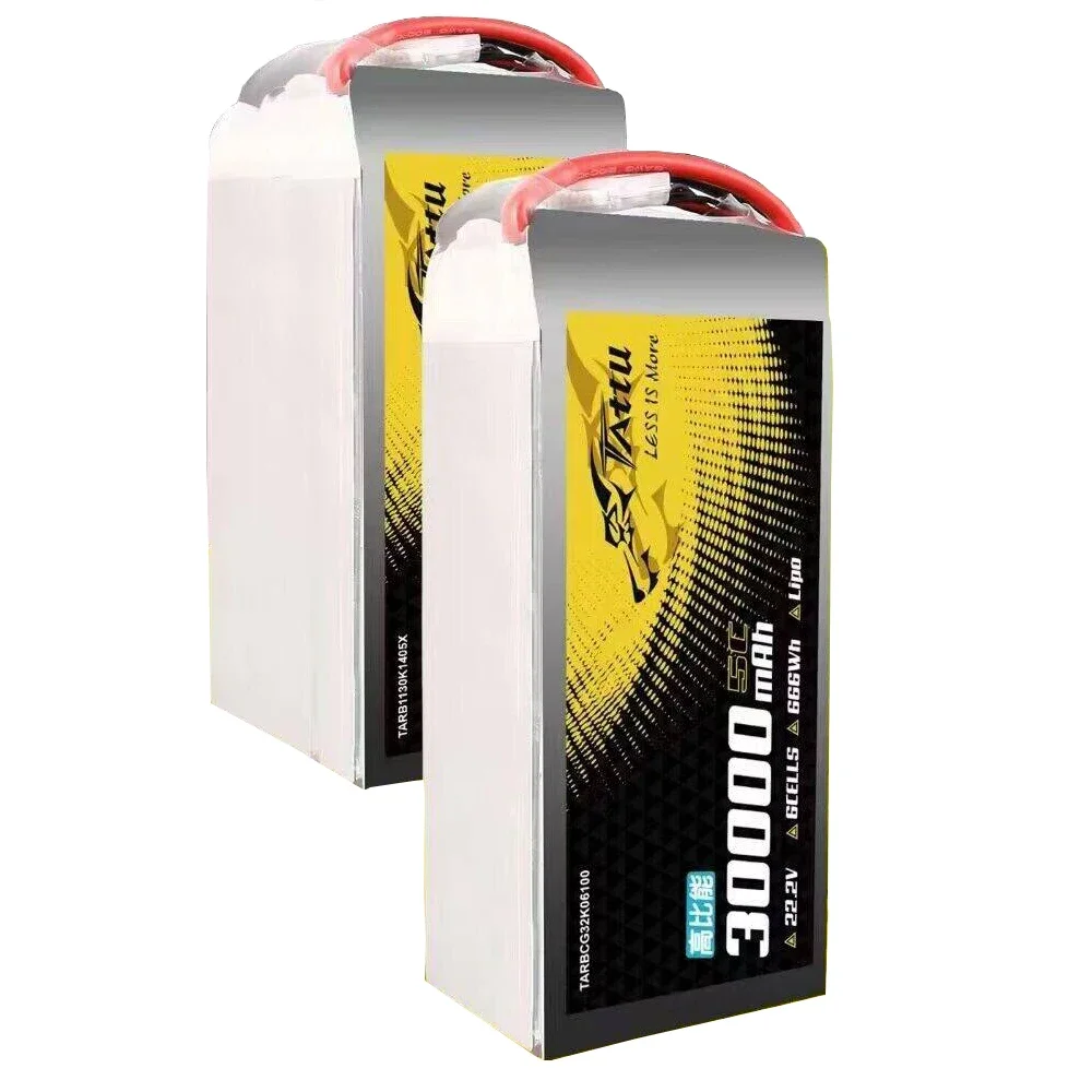 TATTU High Specific Energy 27000mAh 30000mAh 5C 22.2V 6S1P XT90S Plug
TATTU High Specific Energy 27000mAh 30000mAh 5C 22.2V 6S1P XT90S Plug