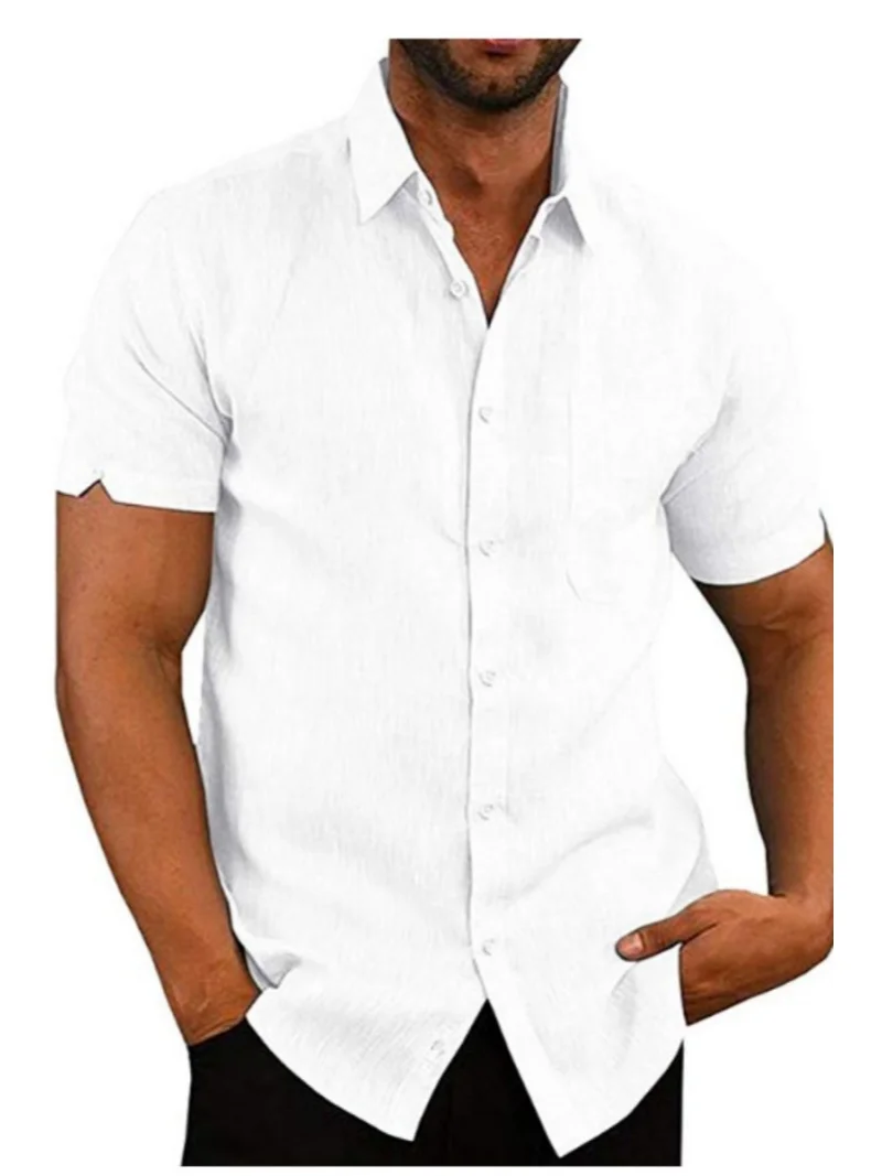 Men's Short Sleeve Button Down Linen Blend Shirt with Chest Pocket Casual Summer Top
Men's Short Sleeve Button Down Linen Blend Shirt with Chest Pocket Casual Summer Top