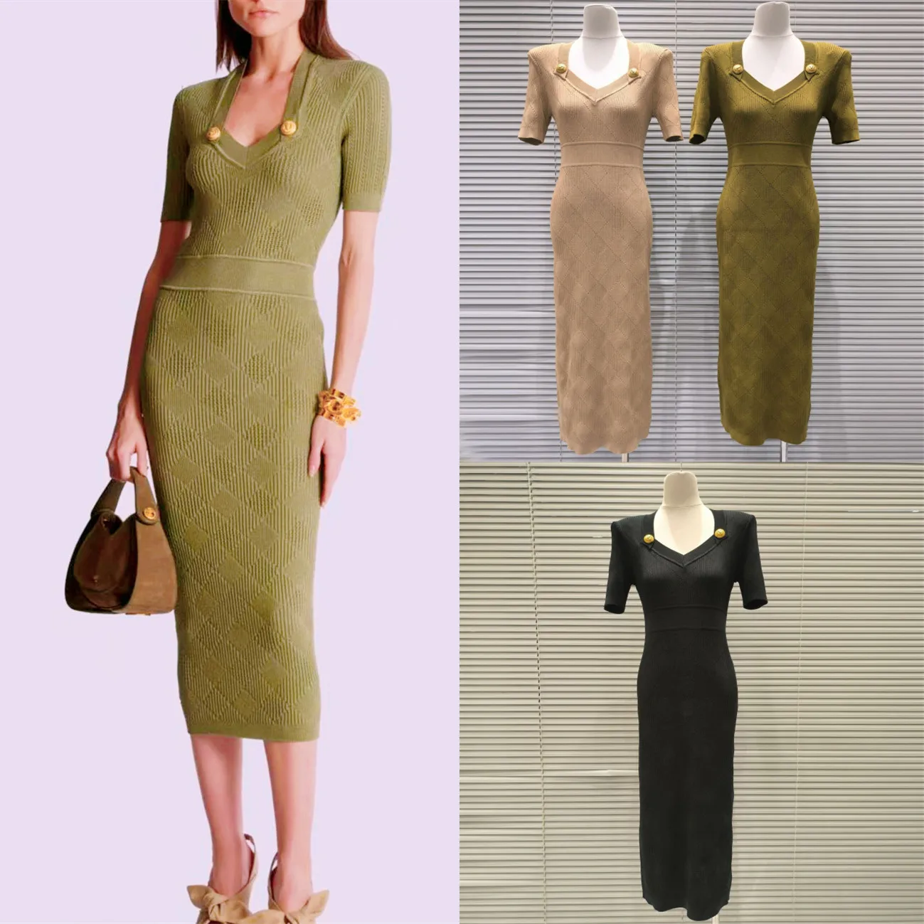 High-End Knitted Midi Dr Parisian Sensation ort Sve Slimming Gold Bule Bodycon Ele Faionable Women's Dr
High-End Knitted Midi Dr Parisian Sensation ort Sve Slimming Gold Bule Bodycon Ele Faionable Women's Dr