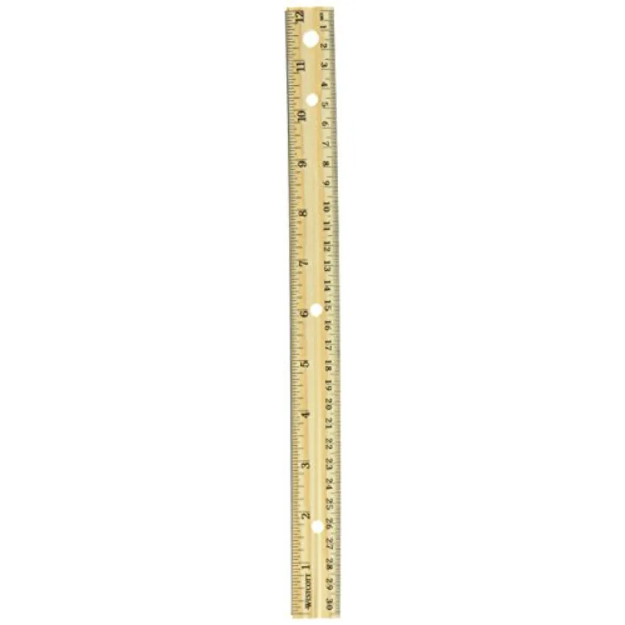 Hole Punched Wood Ruler for Office Use Hardwood with Silver Metal Edge 12 Inches English and Metric 2 Packs
Hole Punched Wood Ruler for Office Use Hardwood with Silver Metal Edge 12 Inches English and Metric 2 Packs