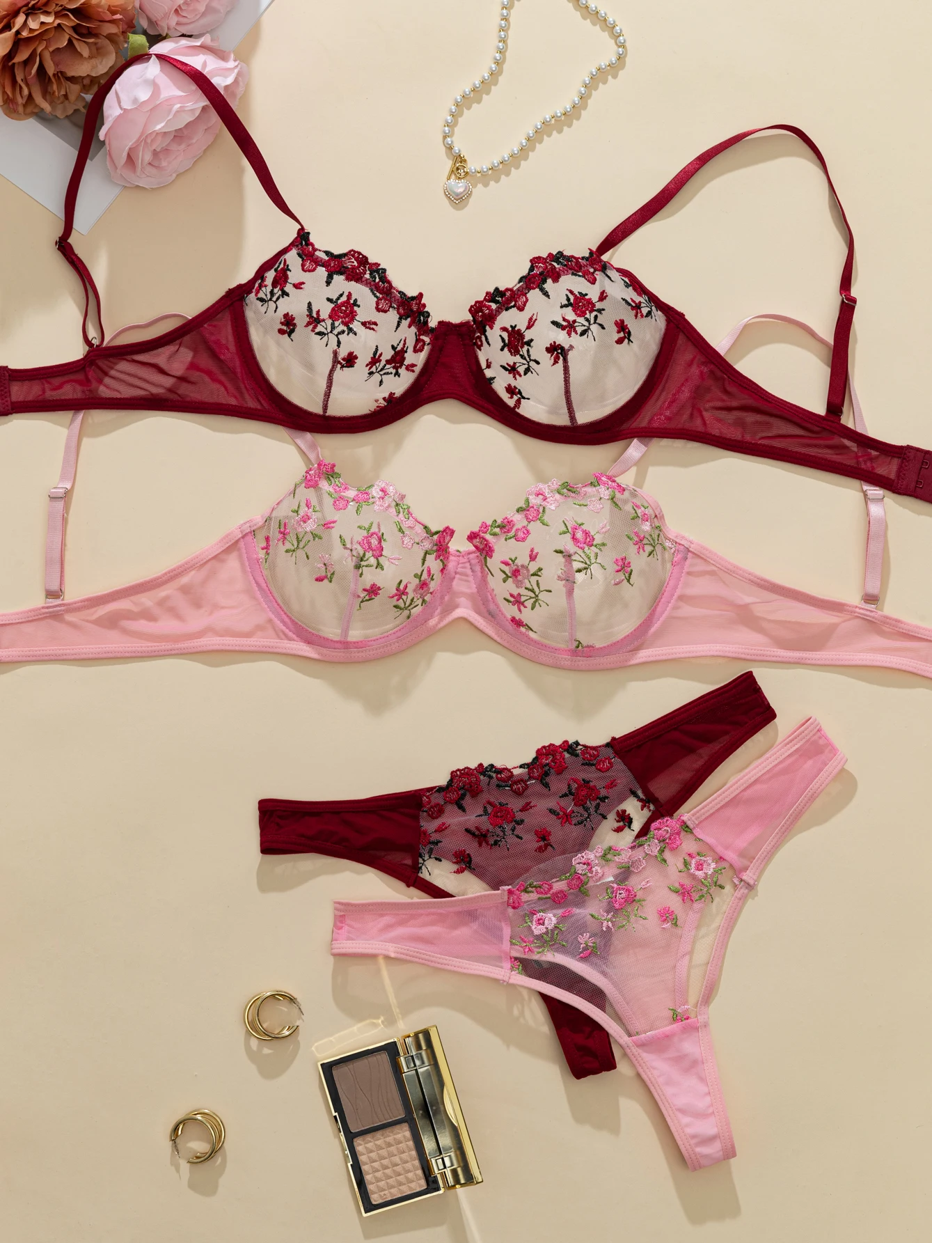 Bras Sets Women Transparent Lace Bras Sexy Lingerie Set Embroidery Bra Briefs Women's Underwear Set Female Intimates 2024
Bras Sets Women Transparent Lace Bras Sexy Lingerie Set Embroidery Bra Briefs Women's Underwear Set Female Intimates 2024