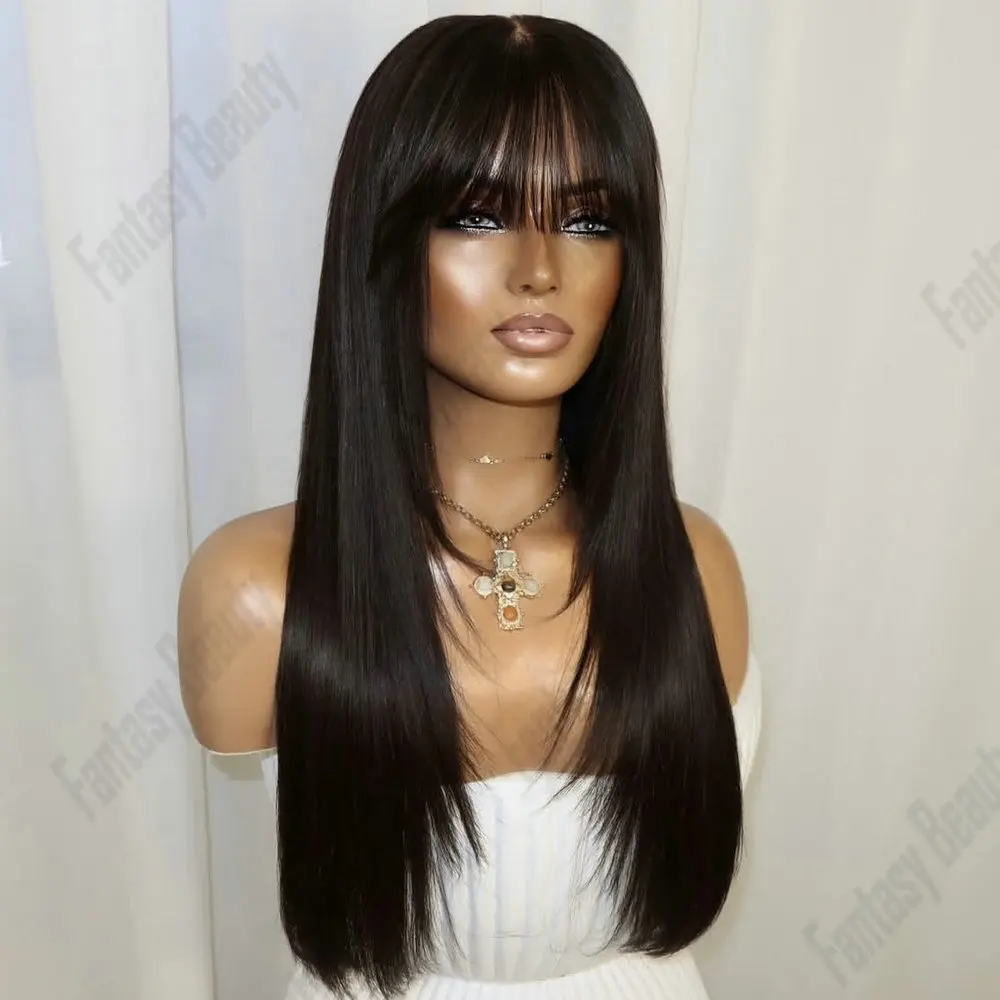 Black Women Silk Straight With Bangs Remy Indian Hair Wig 13x6 Lace Front 360 Lace Frontal 200 Density Full Lace Wigs Human Hair
Black Women Silk Straight With Bangs Remy Indian Hair Wig 13x6 Lace Front 360 Lace Frontal 200 Density Full Lace Wigs Human Hair