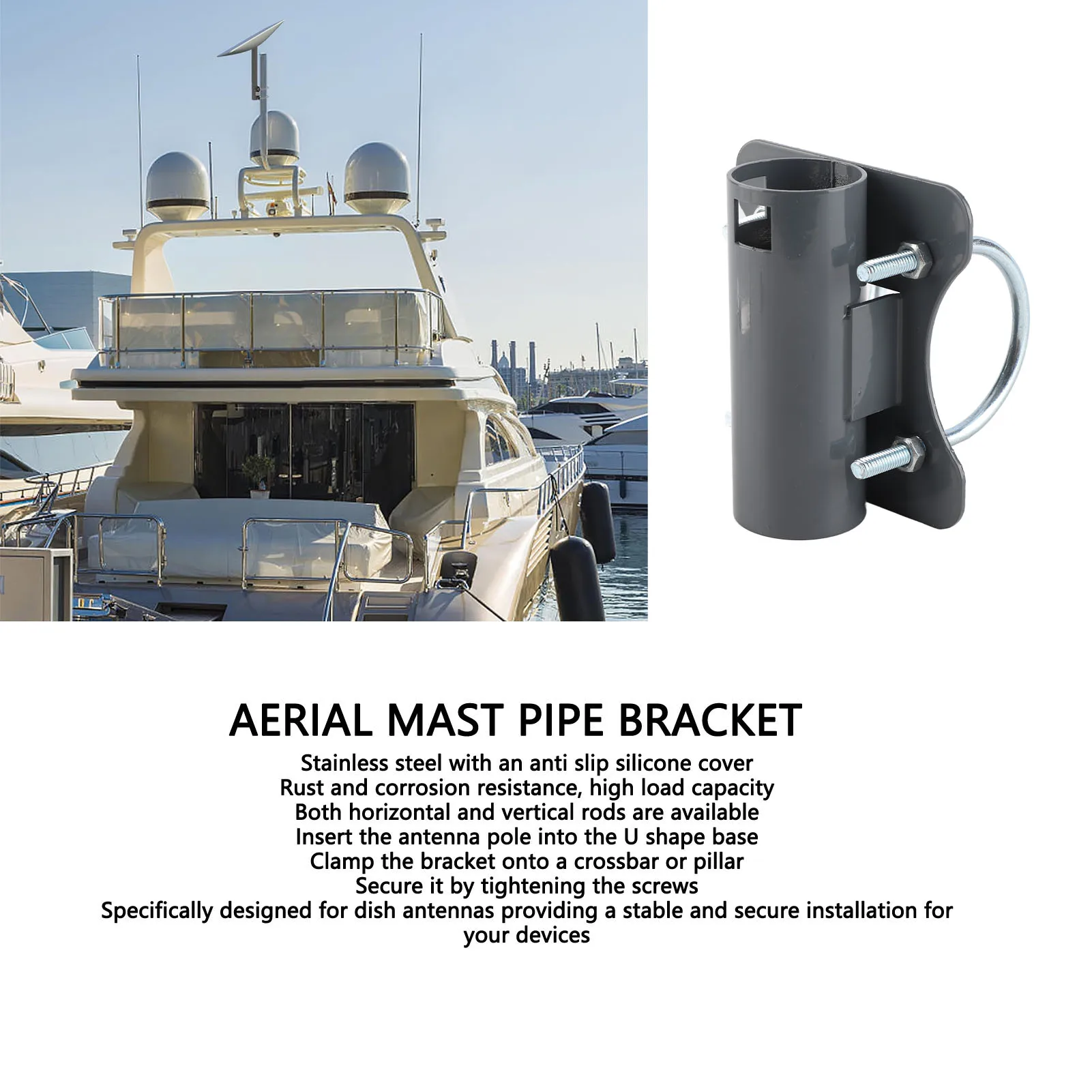 U Shape Antenna Mounting Bracket Rust Resistant Aerial Mast Pipe Bracket Pole To Pipe Mounting Anti Slip for Dish Antennas
U Shape Antenna Mounting Bracket Rust Resistant Aerial Mast Pipe Bracket Pole To Pipe Mounting Anti Slip for Dish Antennas
