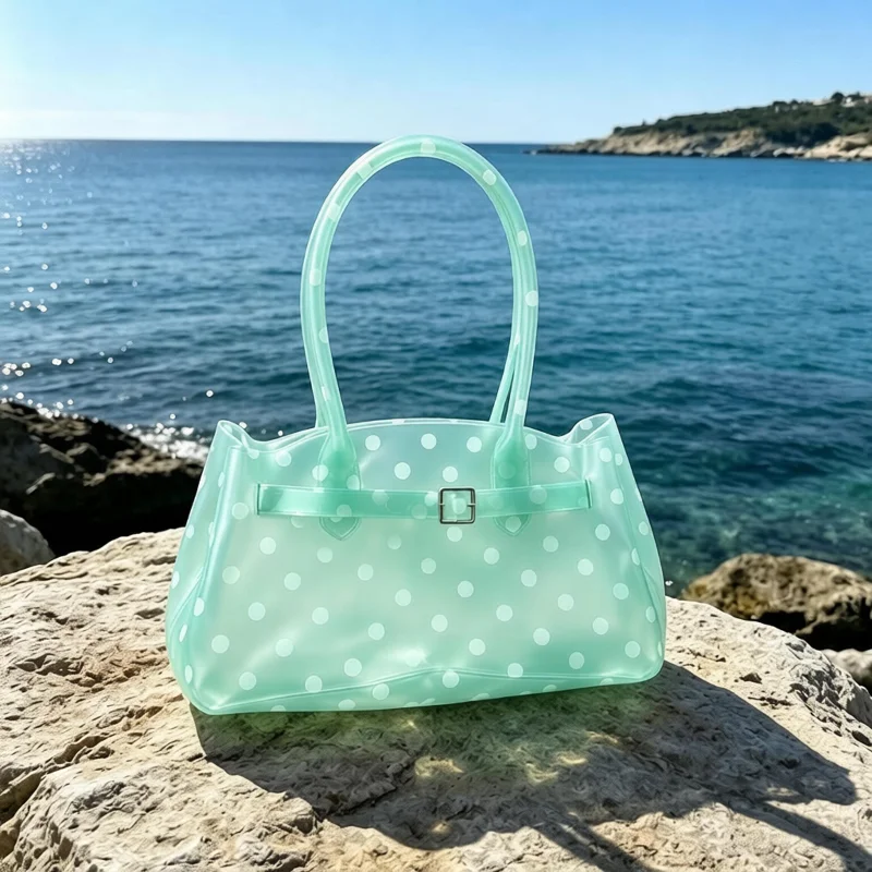 Korean Style Polka Dot Jelly Shoulder Bag Transparent PVC Waterproof Summer Tote Handbag Large Capacity Hobo Bag Casual Work Bag
Korean Style Polka Dot Jelly Shoulder Bag Transparent PVC Waterproof Summer Tote Handbag Large Capacity Hobo Bag Casual Work Bag