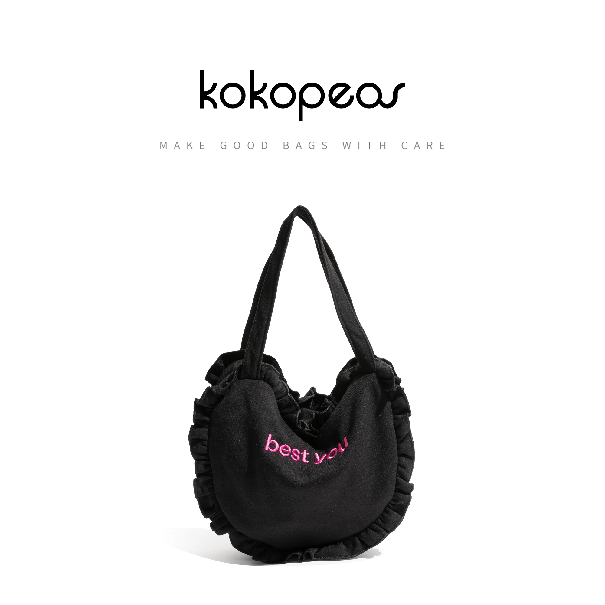 KOKOPAES Cotton Fabric Letter Embroidery Unique Heart Shape Tote Handbag Women's Fashion Simple Small Shoulder Phone Purse
KOKOPAES Cotton Fabric Letter Embroidery Unique Heart Shape Tote Handbag Women's Fashion Simple Small Shoulder Phone Purse