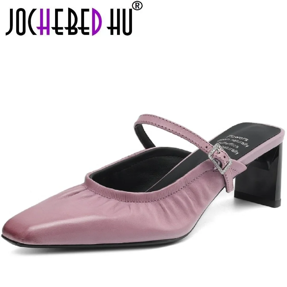 【JOCHEBED HU】Women's Handmade Genuine Leather Mid Hells Shoes Summer Outdoor Wear Thick Heel Elegant Single Strap Head Cover
【JOCHEBED HU】Women's Handmade Genuine Leather Mid Hells Shoes Summer Outdoor Wear Thick Heel Elegant Single Strap Head Cover