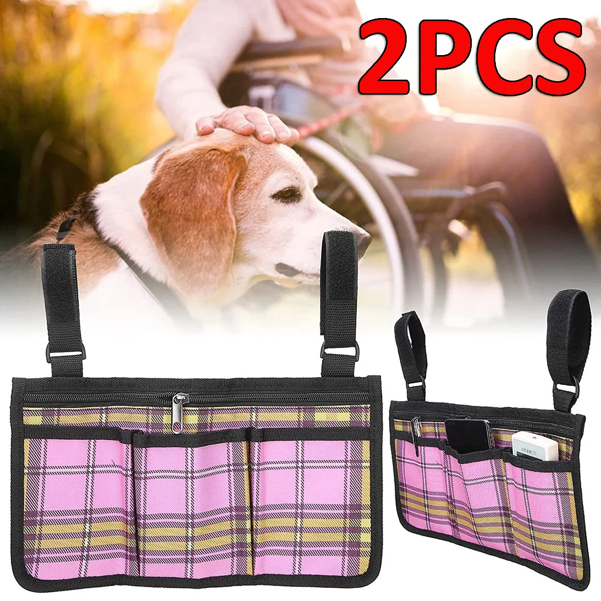 2Pcs Wheelchair Bag Waterproof Outdoor Storage Side Pouch with Secure Reflective Strip Capacity Walker Storage Multifunctional
2Pcs Wheelchair Bag Waterproof Outdoor Storage Side Pouch with Secure Reflective Strip Capacity Walker Storage Multifunctional