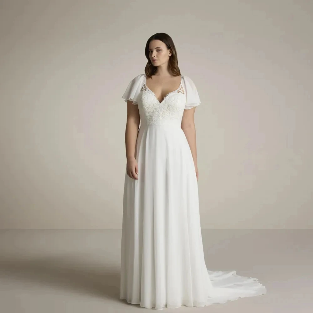A Line Wedding Dresses Boho V Neck Modern Bride Dresses Button Back Eleglant Dresses For Women 2025 Robe De Mariée Summer
A Line Wedding Dresses Boho V Neck Modern Bride Dresses Button Back Eleglant Dresses For Women 2025 Robe De Mariée Summer