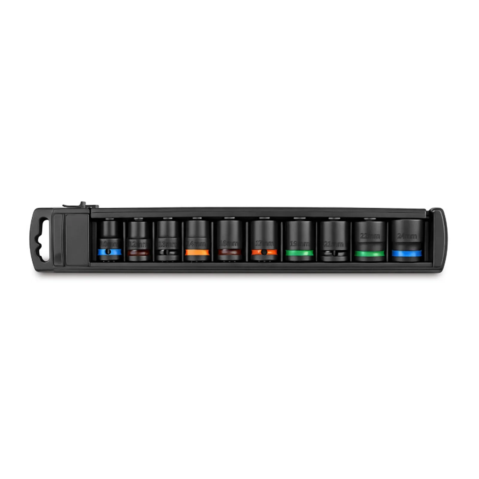 10PCS 10-24mm Heavy Duty Pneumatic Sockets for 1/2in Drive Thick Wall Design with Swivel Joint and Color Bands
10PCS 10-24mm Heavy Duty Pneumatic Sockets for 1/2in Drive Thick Wall Design with Swivel Joint and Color Bands