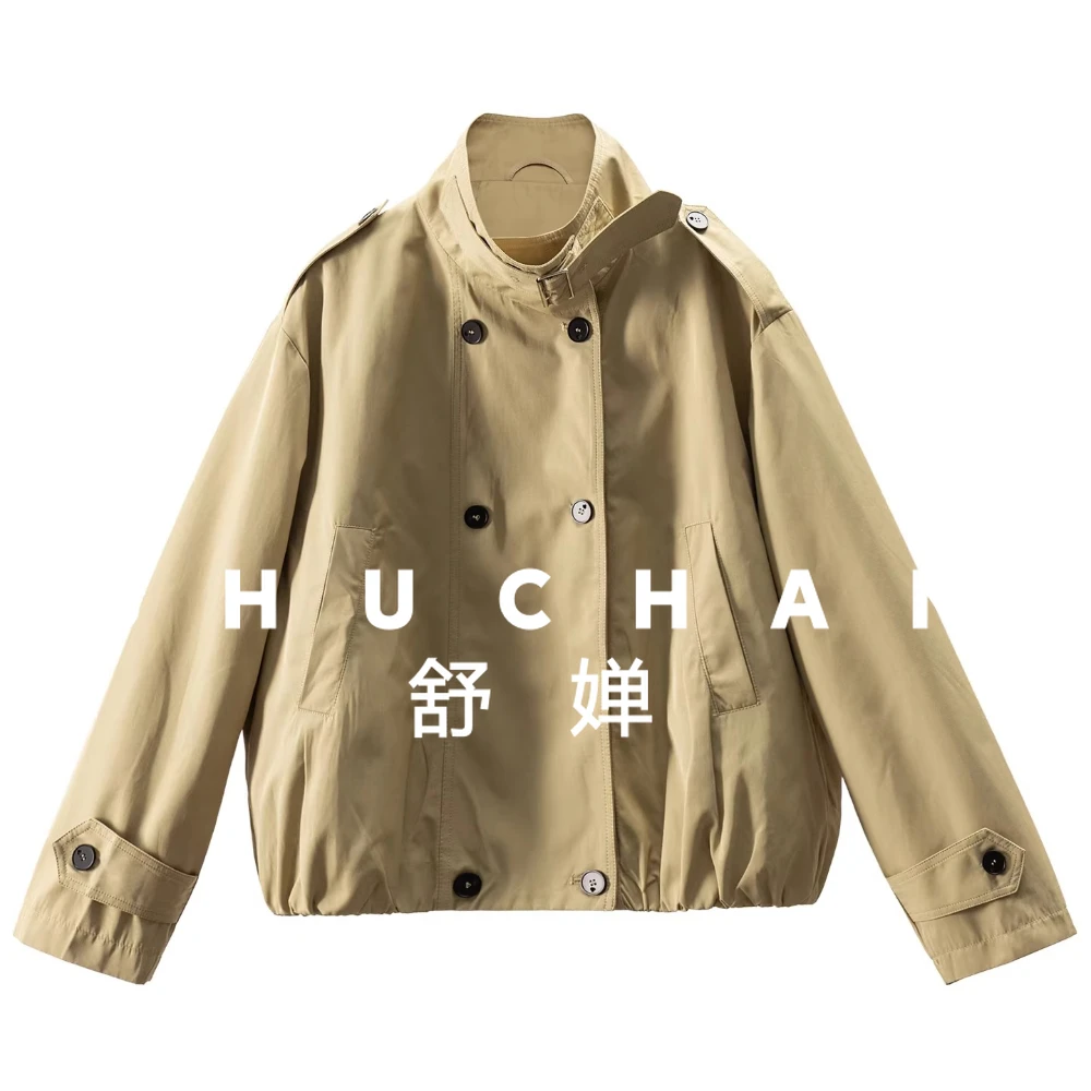 French Single Bud Silhouette Stand-up Collar Loose Casual Tooling Short Trench Coat Women 03G7
French Single Bud Silhouette Stand-up Collar Loose Casual Tooling Short Trench Coat Women 03G7