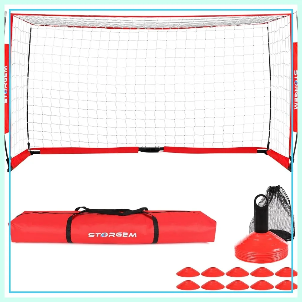 Soccer Goal with Bow Frame, Collapsible Metal Base, 15 Cones for Backyard Training
Soccer Goal with Bow Frame, Collapsible Metal Base, 15 Cones for Backyard Training