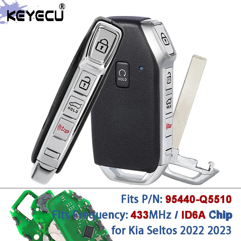 Чип KEYECU 433 МГц, 6 А, артикул: 95440-Q5510 FCC ID: MBEC5F0B22, умный дистанционный автомобильный брелок без ключа для Kia Seltos 2022 2023
Чип KEYECU 433 МГц, 6 А, артикул: 95440-Q5510 FCC ID: MBEC5F0B22, умный дистанционный автомобильный брелок без ключа для Kia Seltos 2022 2023