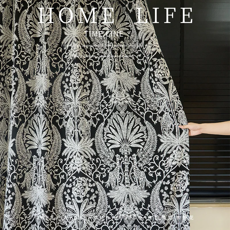 Custom Size Elegant Black and White Chenille Jacquard Curtains Blackout for Living Dining Room Bedroom Room Decoration
Custom Size Elegant Black and White Chenille Jacquard Curtains Blackout for Living Dining Room Bedroom Room Decoration
