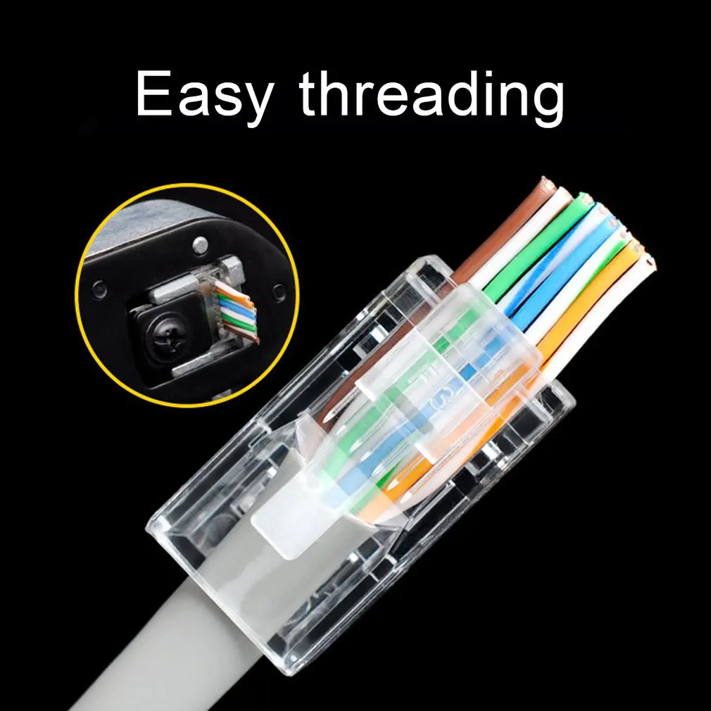 2025 Newest 100 PCS/set RJ45 8P8C Through Hole CAT5E Network Cable Connector With Super Class 5 Crystal Head Cable Connector
2025 Newest 100 PCS/set RJ45 8P8C Through Hole CAT5E Network Cable Connector With Super Class 5 Crystal Head Cable Connector