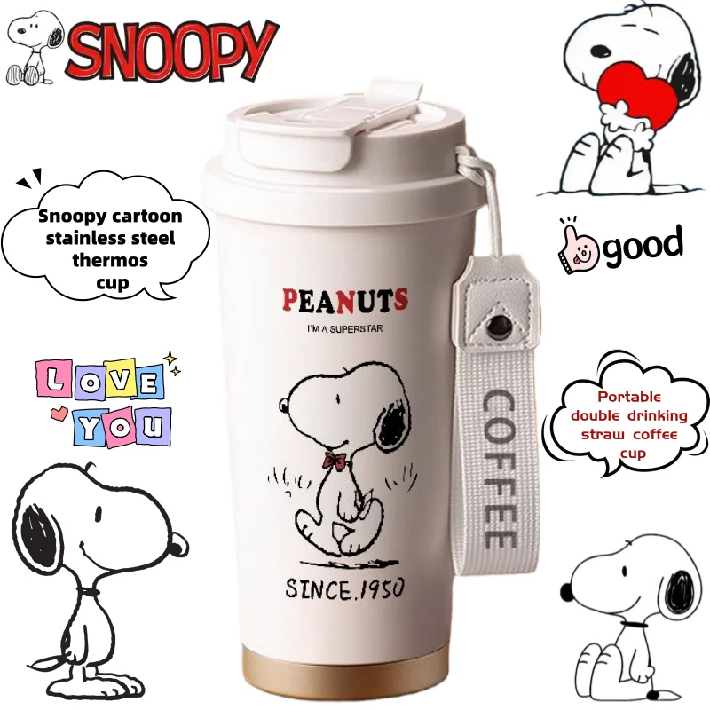 Термос из нержавеющей стали с милым мультяшным изображением Снупи, креативный портативный стакан с двойной трубочкой для напитков, кофейная кружка, подарок
Термос из нержавеющей стали с милым мультяшным изображением Снупи, креативный портативный стакан с двойной трубочкой для напитков, кофейная кружка, подарок