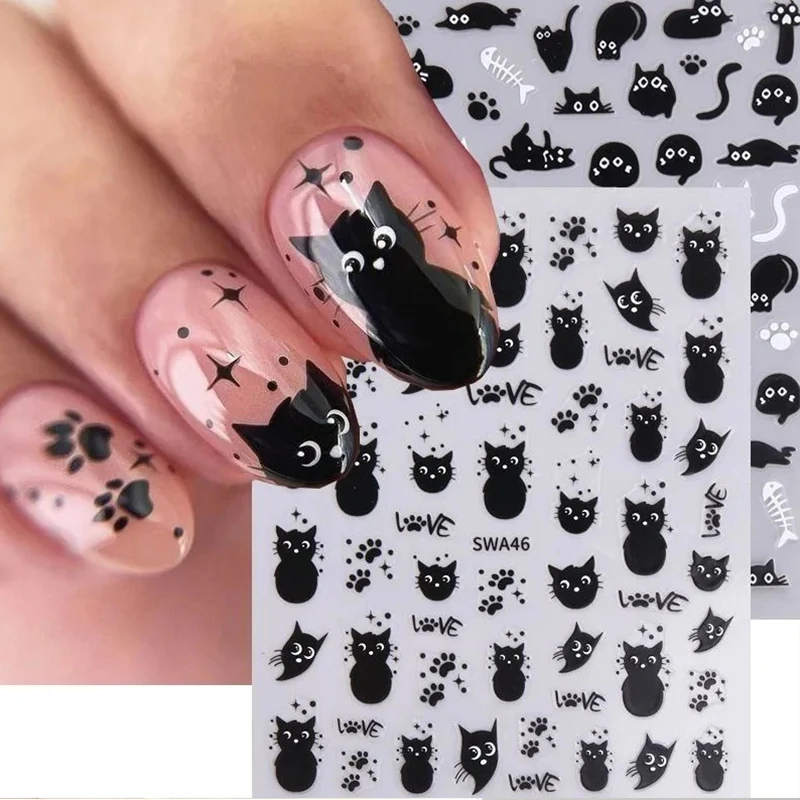 1-10pcs Cute Black Cat Nail Stickers Kawaii Cartoon Animal Self-Adhesive Nail Art Decals Nails Piece Manicure Accessories Decor
1-10pcs Cute Black Cat Nail Stickers Kawaii Cartoon Animal Self-Adhesive Nail Art Decals Nails Piece Manicure Accessories Decor