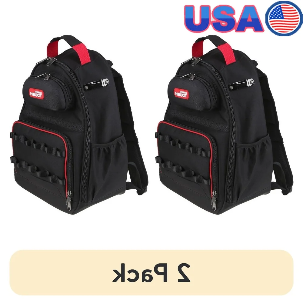 Black Tool Backpack Set 2 Pack Unisex Tool Storage with 20 Pockets and 20 Loops Safety Glasses Case Padded Straps Hard Base
Black Tool Backpack Set 2 Pack Unisex Tool Storage with 20 Pockets and 20 Loops Safety Glasses Case Padded Straps Hard Base