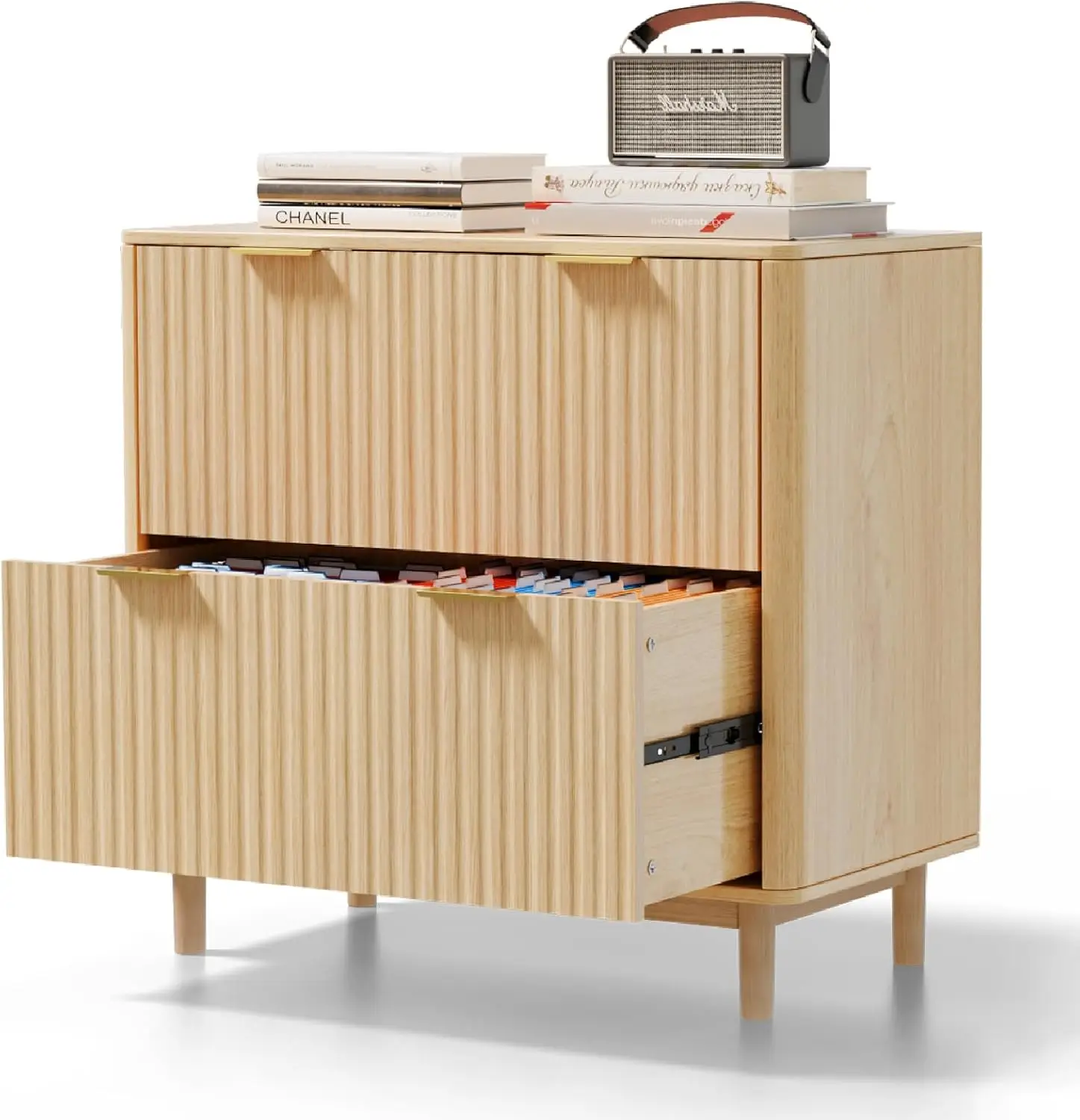 2 Drawer File Cabinet, Home Office Filing Organizer, for Letter Legal A4 Size File Folder Storage, Modern Style Fluted Design
2 Drawer File Cabinet, Home Office Filing Organizer, for Letter Legal A4 Size File Folder Storage, Modern Style Fluted Design