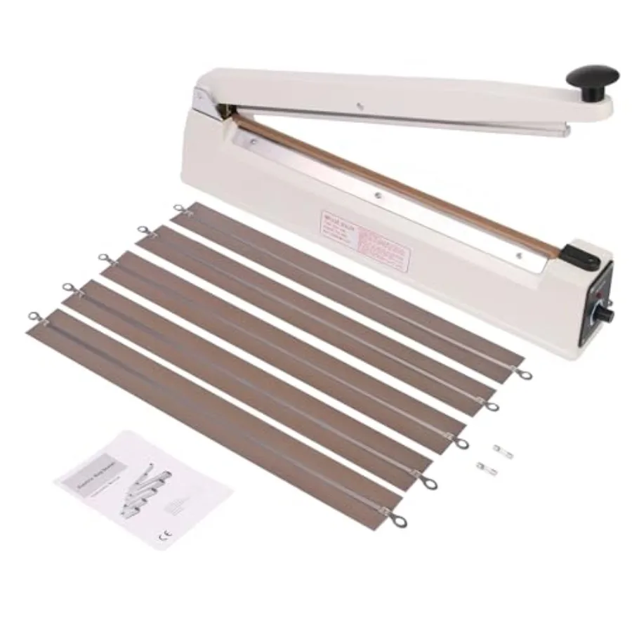 Commercial Impulse Sealer Heavy Duty Manual Bag Sealer with Extended 3mm Seal Strip for Plastic and Shrink Bags Fast and Durabl
Commercial Impulse Sealer Heavy Duty Manual Bag Sealer with Extended 3mm Seal Strip for Plastic and Shrink Bags Fast and Durabl