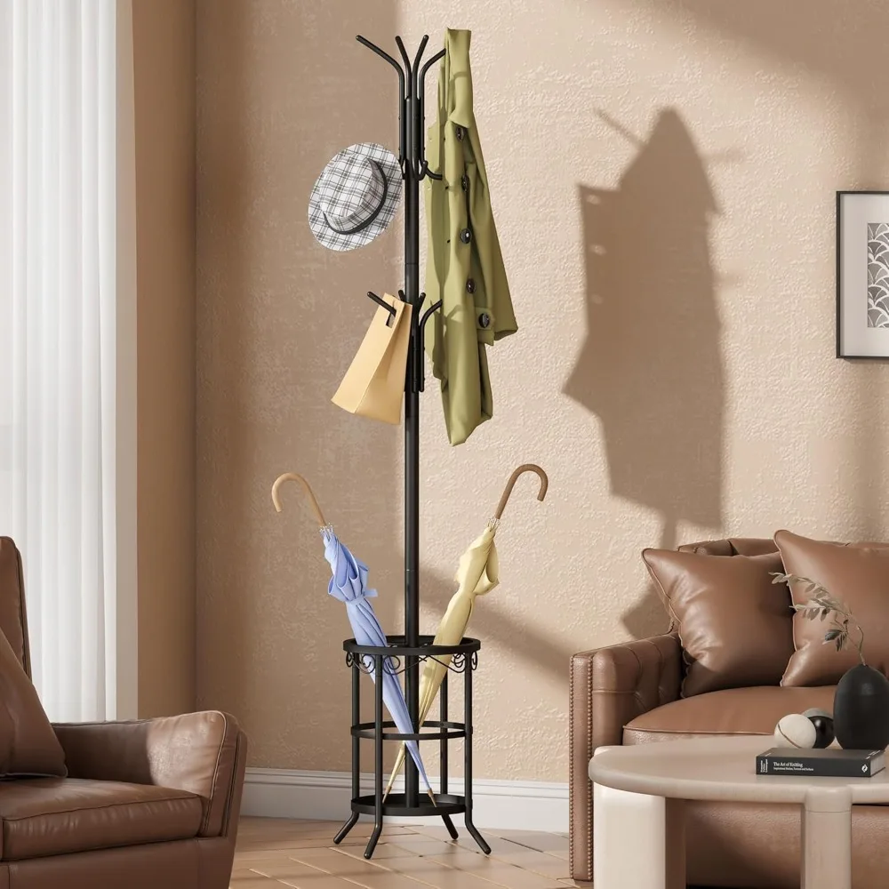 Freestanding Coat Rack Stand with Umbrella Holder and Hat Hanger Organizer Rack
Freestanding Coat Rack Stand with Umbrella Holder and Hat Hanger Organizer Rack