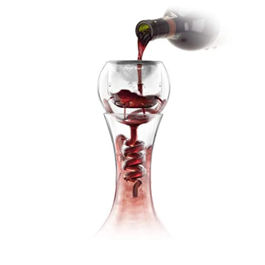 Glass Twister Aerator Decanter - Wine Oxygenation System 3 Phase Aeration Stainless Steel Filter Globe Design Adapter and Stand
Glass Twister Aerator Decanter - Wine Oxygenation System 3 Phase Aeration Stainless Steel Filter Globe Design Adapter and Stand