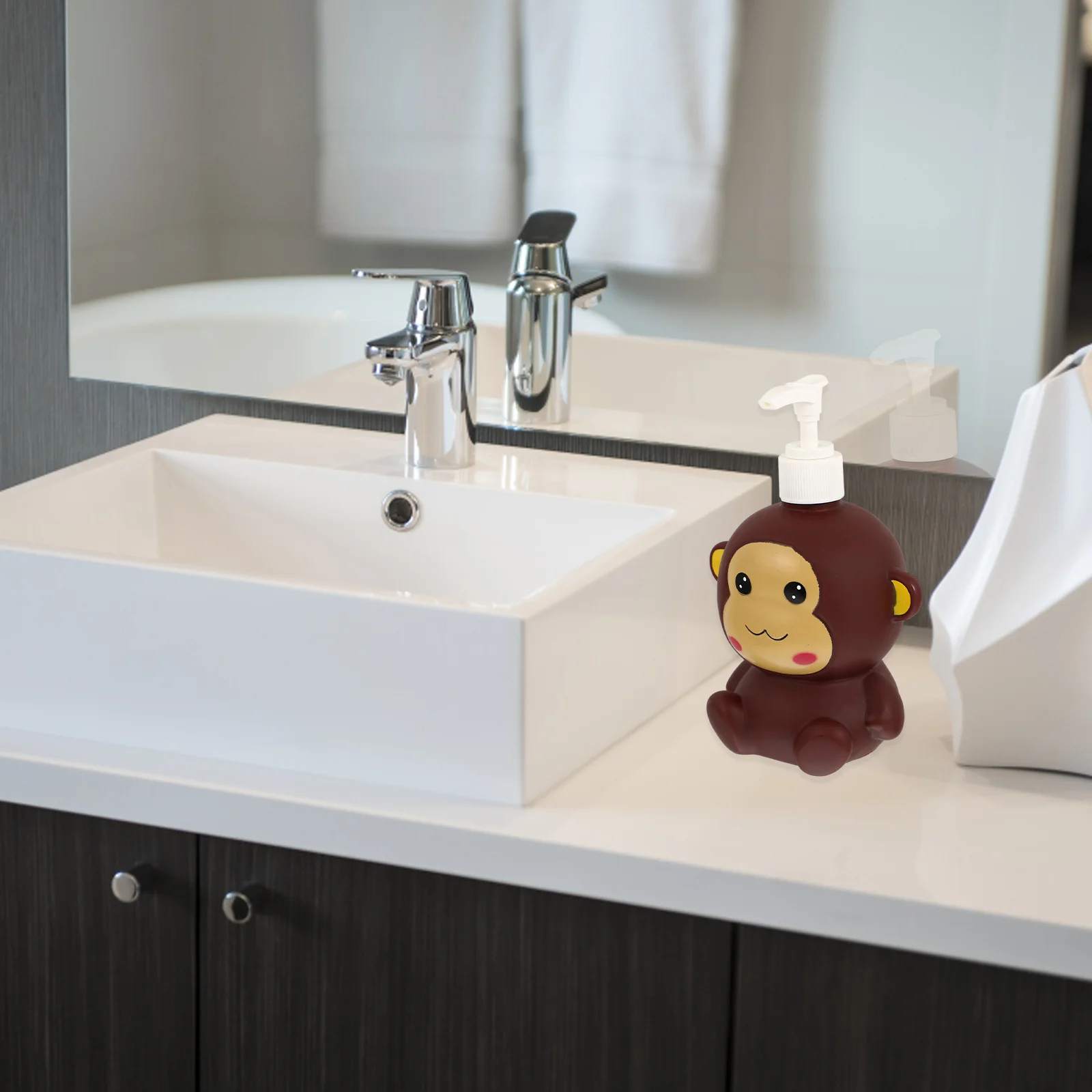 1pc Monkey Shampoo Pump Bottle Reusable Lotion Dispenser For Bathroom Shower Gel Liquid Soap Container Press Style Refillable
1pc Monkey Shampoo Pump Bottle Reusable Lotion Dispenser For Bathroom Shower Gel Liquid Soap Container Press Style Refillable