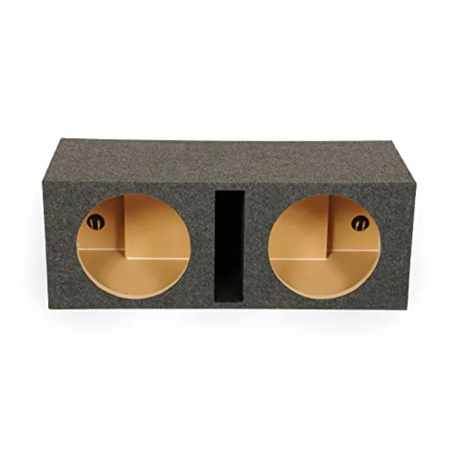 Car audio subwoofer box for deep bass applications, MDF enclosure with charcoal carpet finish, dual 12-inch heavy-duty ported d
Car audio subwoofer box for deep bass applications, MDF enclosure with charcoal carpet finish, dual 12-inch heavy-duty ported d