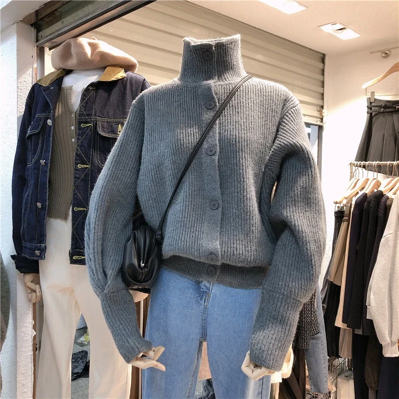 Knitted Jacket Ladies Loose Turtleneck Sweater 2024 Autumn and Winter Fashion New Solid Color Long-sleeved Cardigan Women P110
Knitted Jacket Ladies Loose Turtleneck Sweater 2024 Autumn and Winter Fashion New Solid Color Long-sleeved Cardigan Women P110