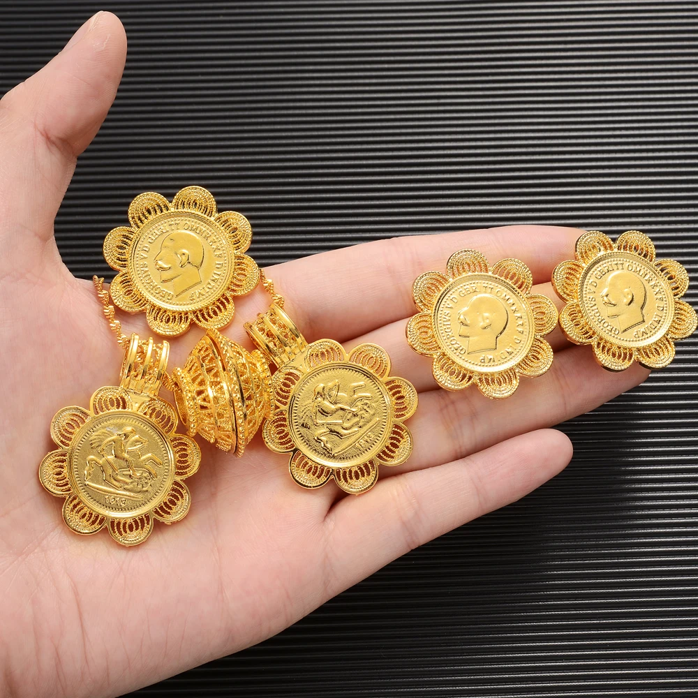 Ethiopian Coin Jewelry Necklace Snd Earrings Ethiopia Gold Color Eritrea Sets For Women's Habesha Wedding Party Gift
Ethiopian Coin Jewelry Necklace Snd Earrings Ethiopia Gold Color Eritrea Sets For Women's Habesha Wedding Party Gift