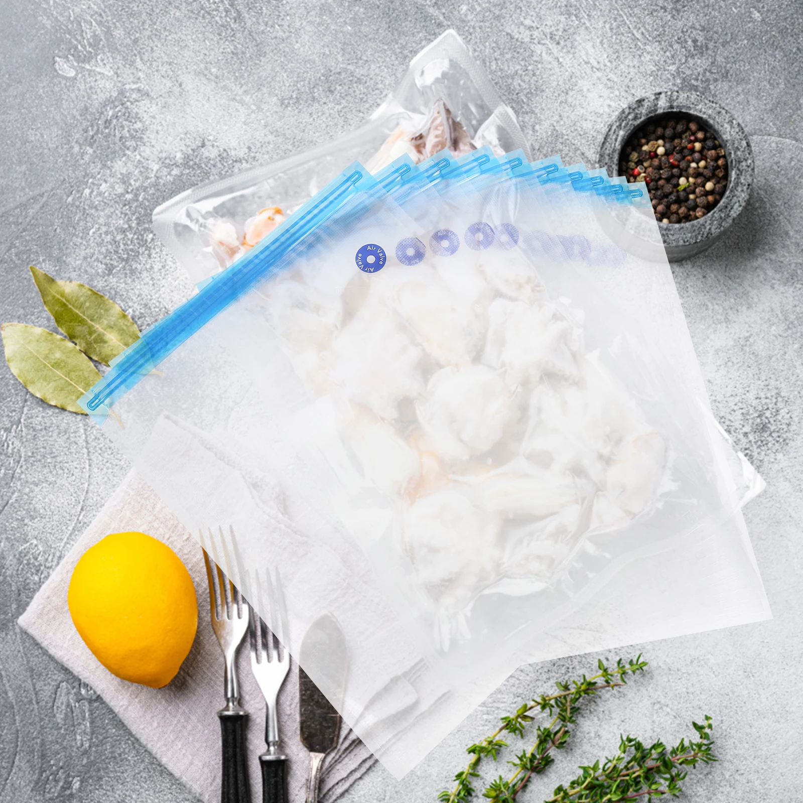 10pcs Reusable Vacuum Sealer Bags 26cmx34cm Blue Large Food Preservation Storage Bag for Sous Vide Freezer Safe
10pcs Reusable Vacuum Sealer Bags 26cmx34cm Blue Large Food Preservation Storage Bag for Sous Vide Freezer Safe