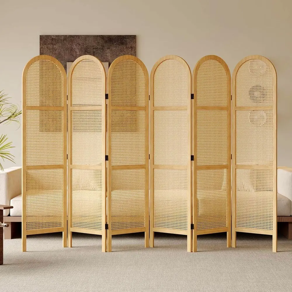 3-Panel Rattan & Pine Wood Room Divider, Privacy Screen for Home Office or Living Space (Natural, 6-Panel)
3-Panel Rattan & Pine Wood Room Divider, Privacy Screen for Home Office or Living Space (Natural, 6-Panel)