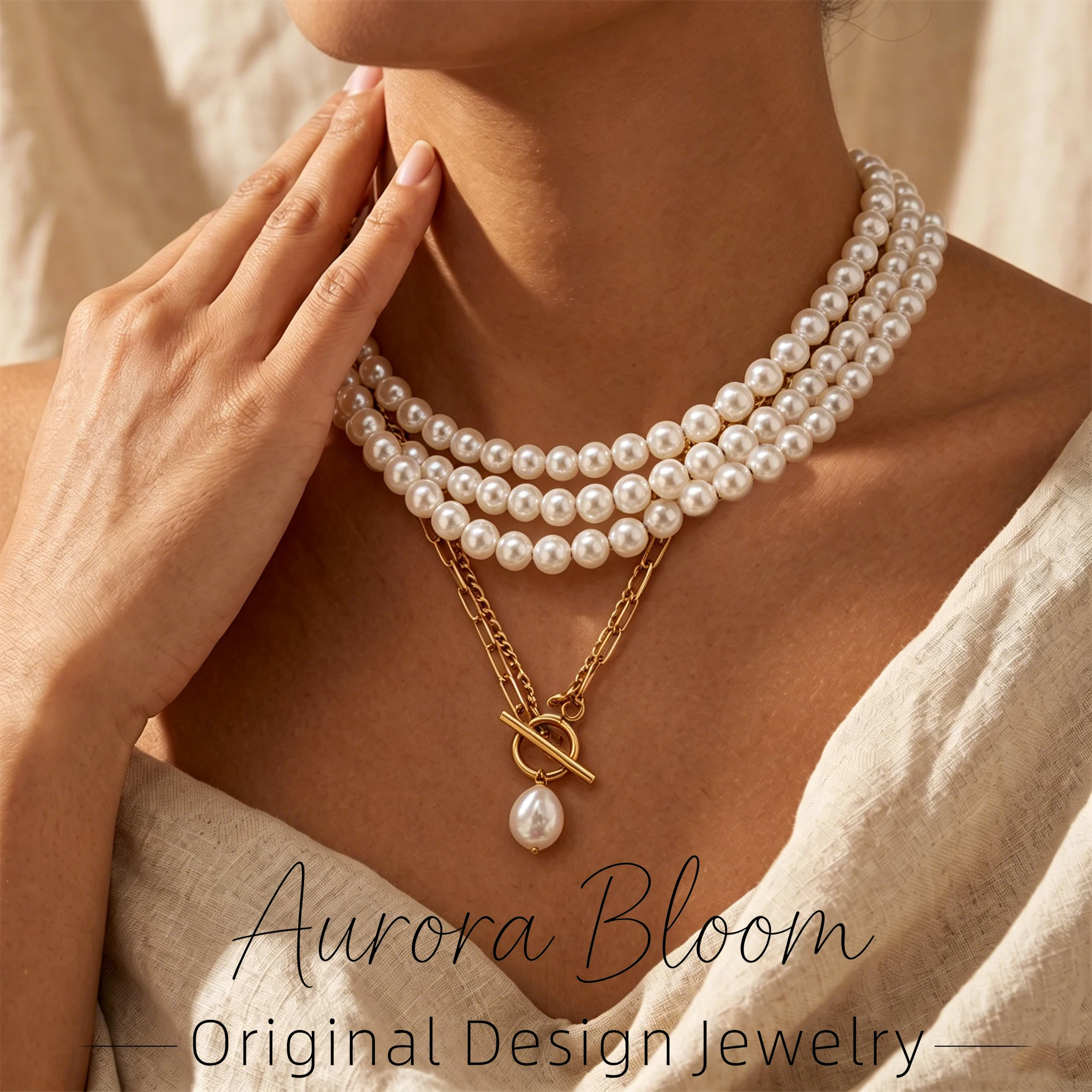 AURORA Luxury Freshwater Pearl Pendant Necklace For Women's Charm Double-Layer Chain Choker Necklaces Stainless Steel Jewelry
AURORA Luxury Freshwater Pearl Pendant Necklace For Women's Charm Double-Layer Chain Choker Necklaces Stainless Steel Jewelry