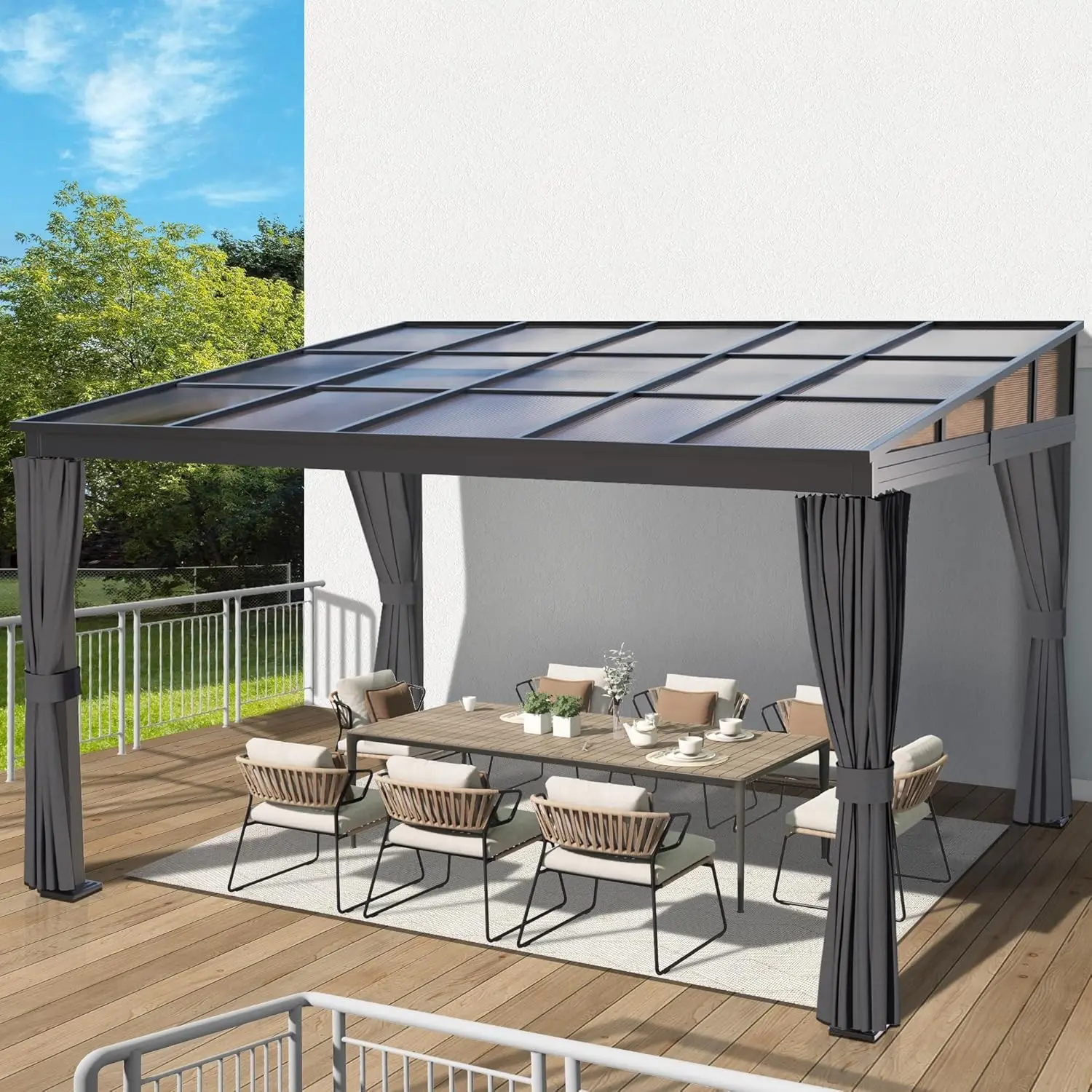 10’ x 13’ Upgraded Wall-Mounted Gazebo, Aluminum Outdoor Patio Lean to Gazebo Pergola with Roof, Canopy Awnings to, Custom
10’ x 13’ Upgraded Wall-Mounted Gazebo, Aluminum Outdoor Patio Lean to Gazebo Pergola with Roof, Canopy Awnings to, Custom