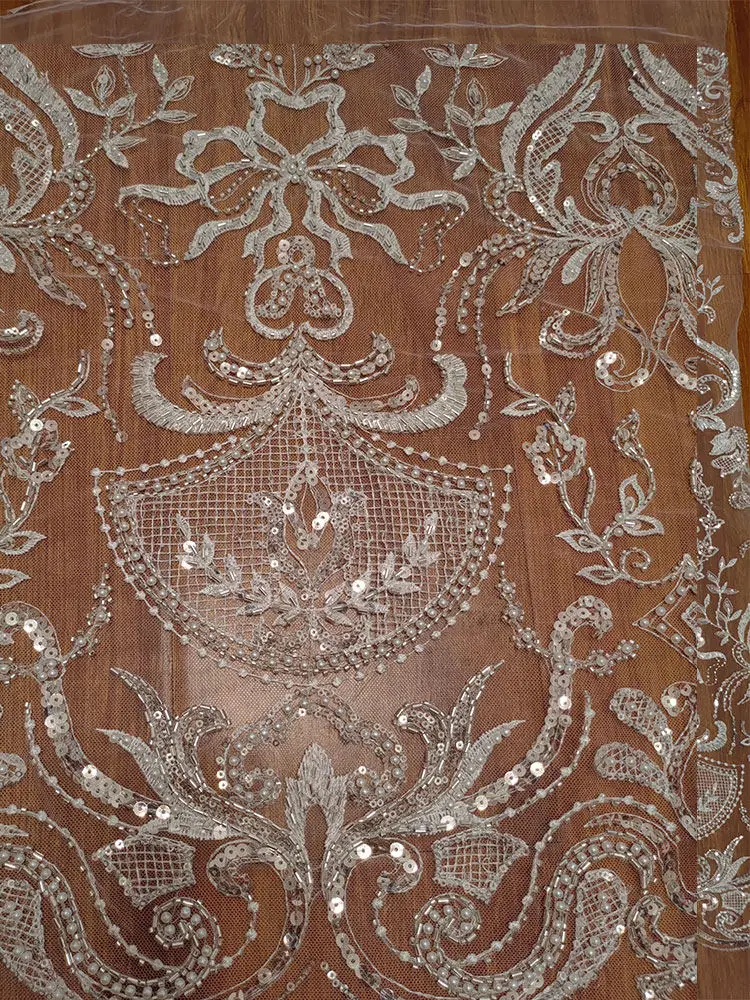 New Heavy Duty Beaded Sequined Sparkling Tulle Lace Fabric DIY Decorative Lace for Wedding Dresses and Clothing Accessories Set
New Heavy Duty Beaded Sequined Sparkling Tulle Lace Fabric DIY Decorative Lace for Wedding Dresses and Clothing Accessories Set