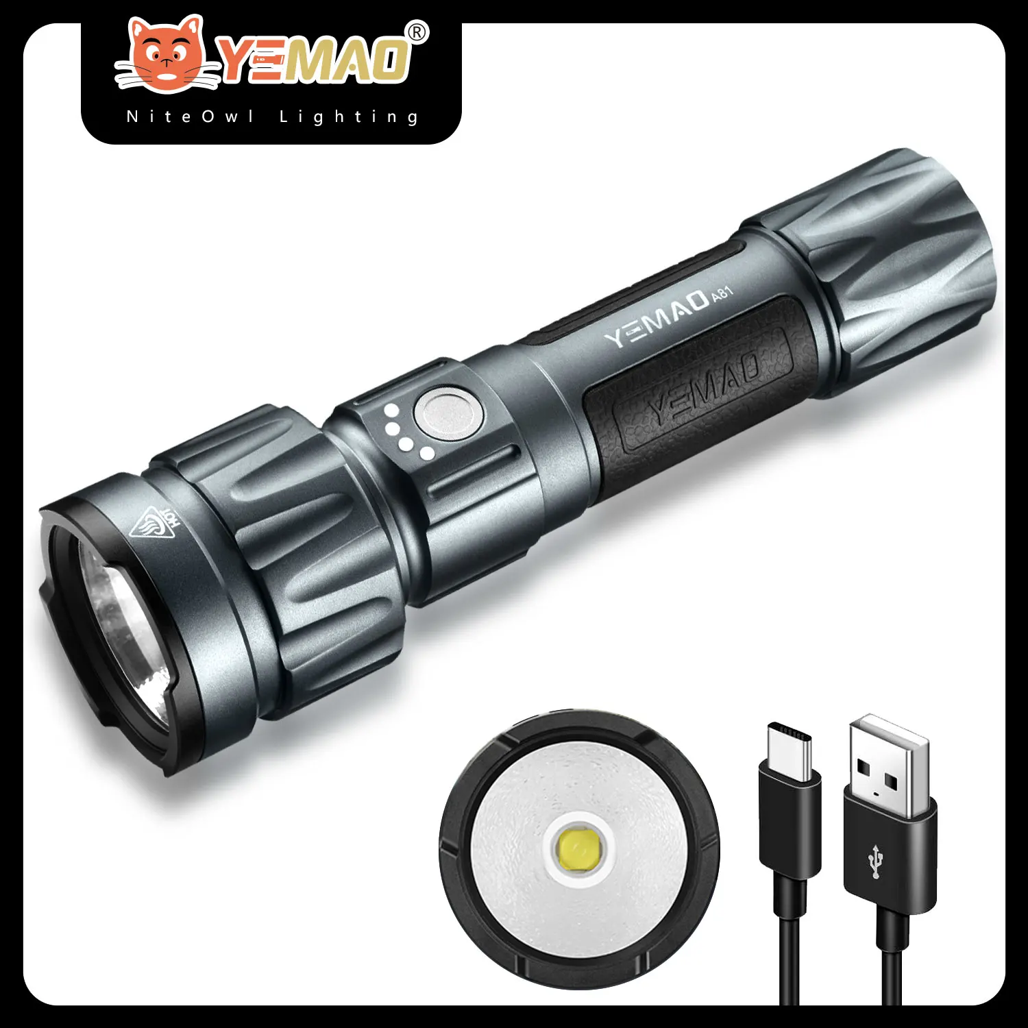 YEMAO A81 70.9 LED LED Torch 21700 USB Rechargeable 6000lm Powerful Flashlight Dual switch tactical Flash Light Outdoor Camping
YEMAO A81 70.9 LED LED Torch 21700 USB Rechargeable 6000lm Powerful Flashlight Dual switch tactical Flash Light Outdoor Camping