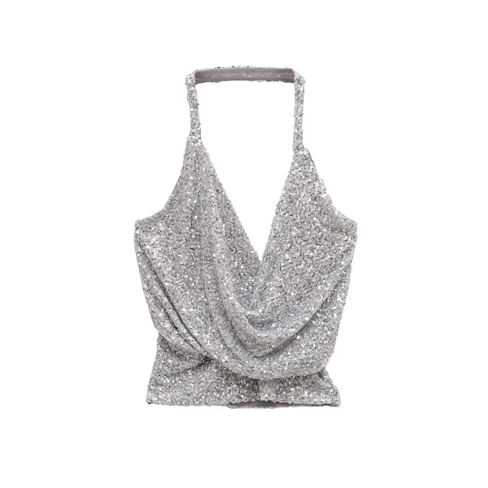Sequined Beaded Tank Top for Women Ruched Camis Top Women Sexy V-neck Halter Neck Top Woman Summer Sleeveless Top
Sequined Beaded Tank Top for Women Ruched Camis Top Women Sexy V-neck Halter Neck Top Woman Summer Sleeveless Top