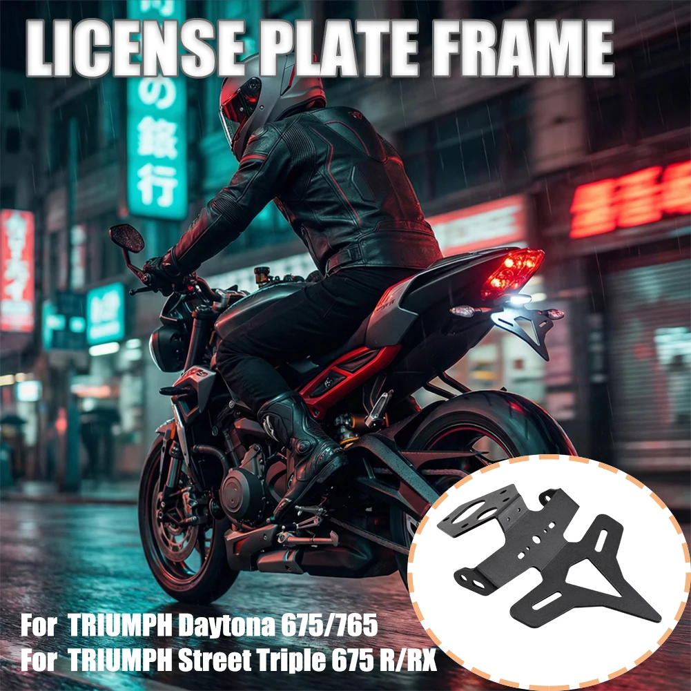 For Triumph Daytona 765 Street Triple 675 R/RX Registration License Plate Holder Mount Bracket with LED License Plate Light
For Triumph Daytona 765 Street Triple 675 R/RX Registration License Plate Holder Mount Bracket with LED License Plate Light