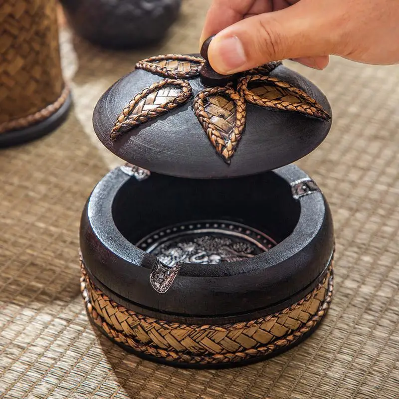 Real Wooden Thailand Style Ashtray with Lid for Cigar Antique Home Decor
Real Wooden Thailand Style Ashtray with Lid for Cigar Antique Home Decor