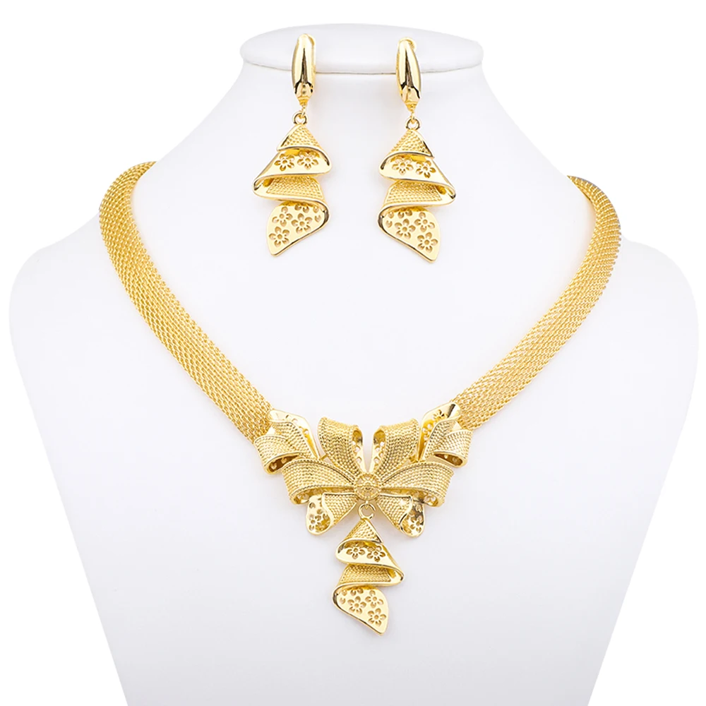 Ghana Women's Jewelry Set Cute Bow Shape Pendant Necklace Charm Earrings for Best Friends' Christmas Party Versatile Gift
Ghana Women's Jewelry Set Cute Bow Shape Pendant Necklace Charm Earrings for Best Friends' Christmas Party Versatile Gift