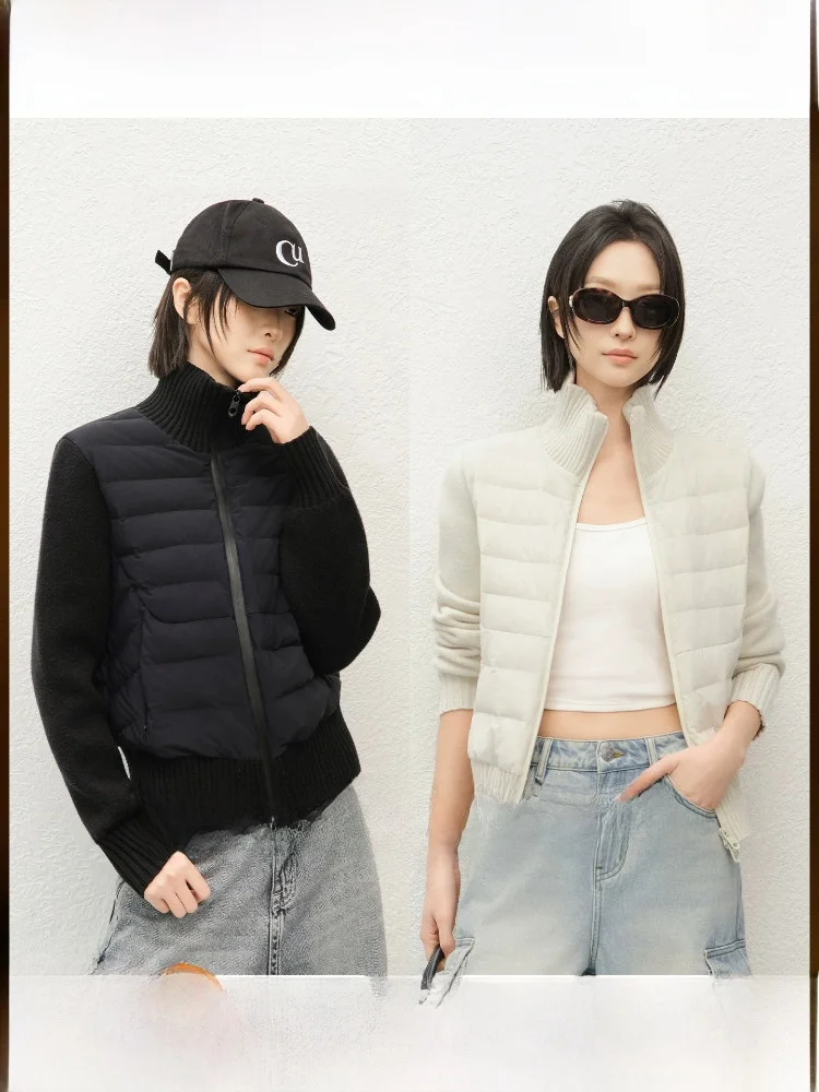 MeiYang Goose down Jacket Knitted Patchwork Warmth Rib Bone Design Women's Straight Cut Long Sleeve Zipper Closure Short Style
MeiYang Goose down Jacket Knitted Patchwork Warmth Rib Bone Design Women's Straight Cut Long Sleeve Zipper Closure Short Style