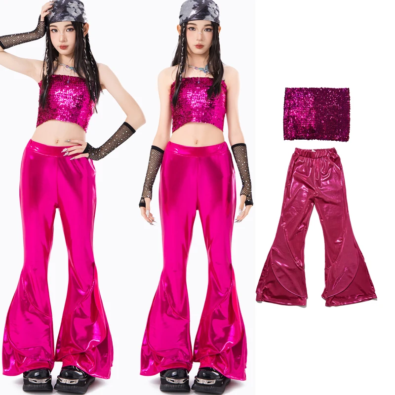 2026 Jazz Dance Performance Stage Costumes For Girls Rose Red Vest Loose Pants Kpop Outfits Kids Hip Hop Dance Clothes XH4923
2026 Jazz Dance Performance Stage Costumes For Girls Rose Red Vest Loose Pants Kpop Outfits Kids Hip Hop Dance Clothes XH4923