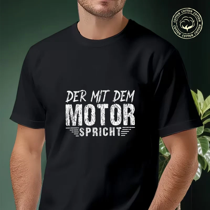 Der Mit Dem Motor Spricht Men's Moto T Shirt Casual Dress High Quality Mens Cotton Round Neck Short Sleeved T-shirt
Der Mit Dem Motor Spricht Men's Moto T Shirt Casual Dress High Quality Mens Cotton Round Neck Short Sleeved T-shirt