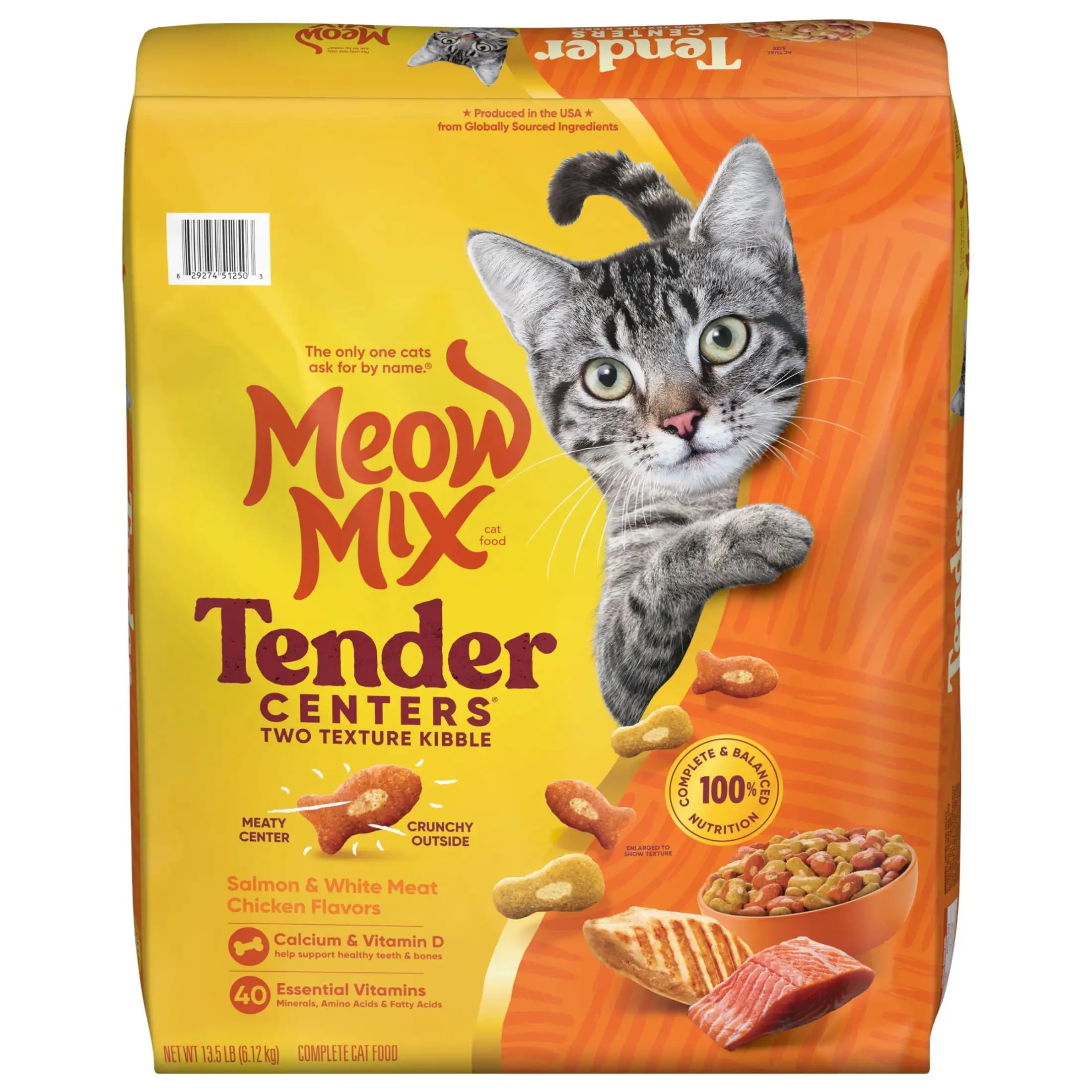 Tender Centers Dry Cat Food, Salmon & White Meat Chicken Flavors, 13.5 Pound Bag
Tender Centers Dry Cat Food, Salmon & White Meat Chicken Flavors, 13.5 Pound Bag