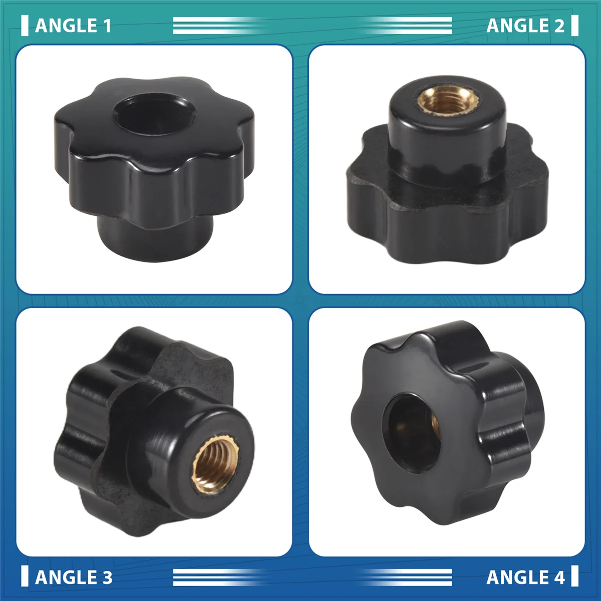 A95U 15Pcs M6 Star Knob Clamping Handle Nut Through Hole Set Brass Female Threaded Handle Screw on Knob Grip Black Plastic
A95U 15Pcs M6 Star Knob Clamping Handle Nut Through Hole Set Brass Female Threaded Handle Screw on Knob Grip Black Plastic